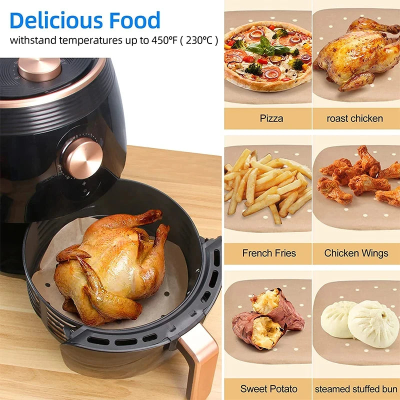 100Pcs Upgraded Air Fryer Parchment Paper Air Fryer Disposable Paper