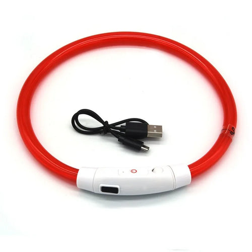 USB Rechargeable Fiber Optic Collar Pet Dog LED Light Collar Luminous