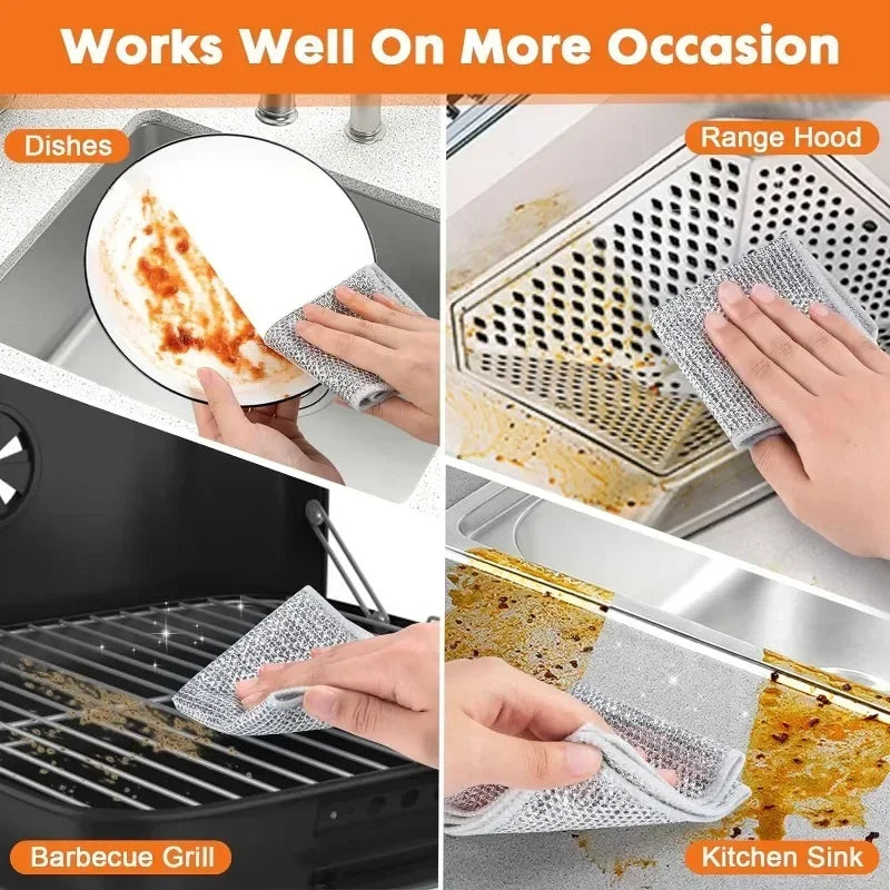 Wholesale Metal Steel Wire Rags Cloth Home Kitchen Pot Pan Dishwashing