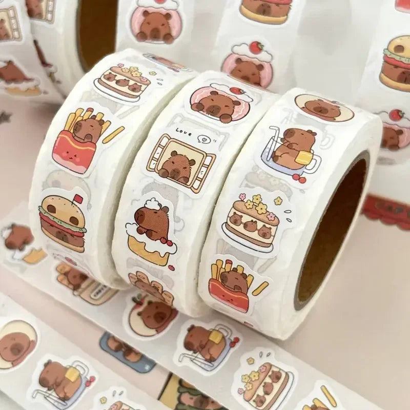 500 stickers capybara roll stickers high value cute cartoon decorative