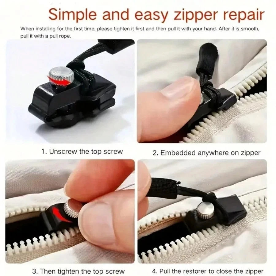 3-12Pcs Universal Zipper Repair Kit Quick Instant Detachable Zipper