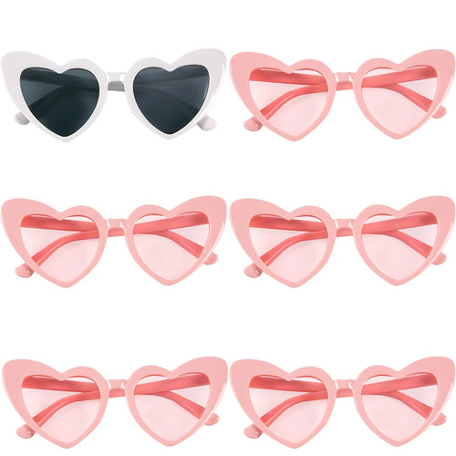 Bachelorette Party Heart Shaped Glasses Black White Pink Avocado Green