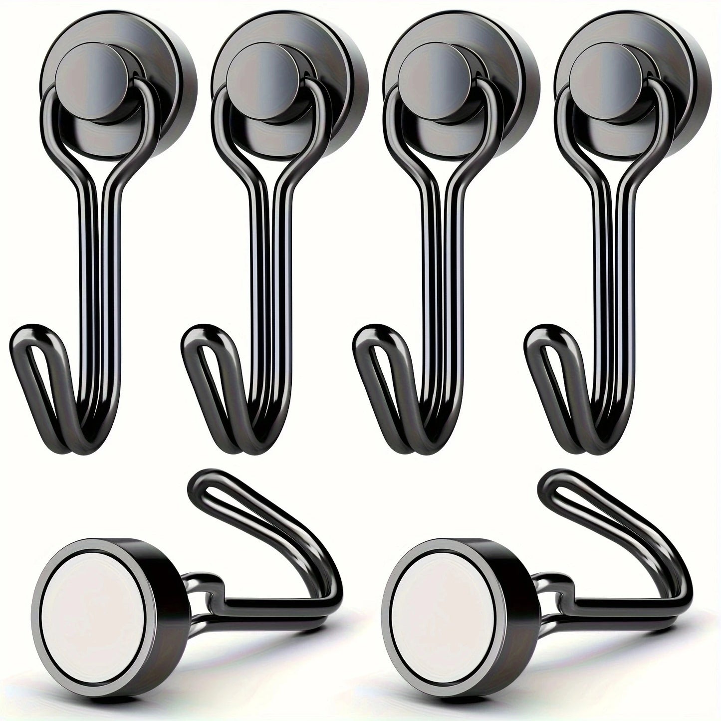 3/6/12/20Pcs Black Magnetic Hooks Cruis Heavy Duty Magnetic Hangers,