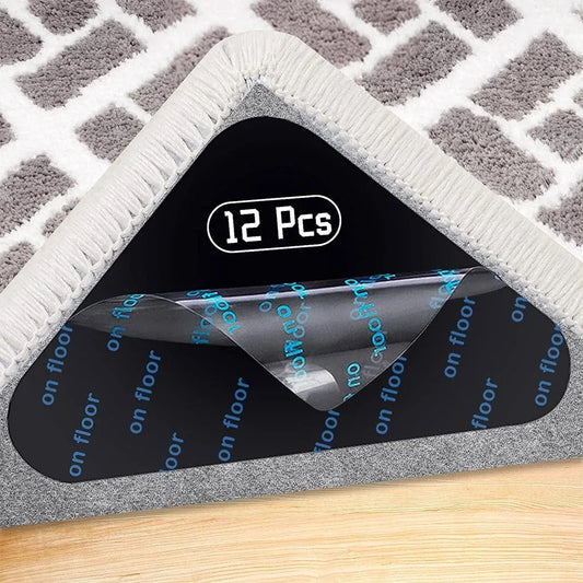 12PCS Carpet Non-slip Sticker Reusable Water Proof Anti Curling Carpet