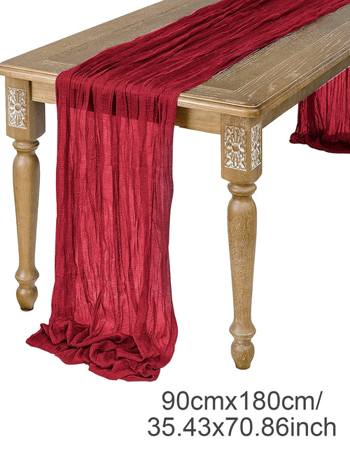 Semi-Sheer Gauze Table Runner Sage Cheesecloth Table Setting Dining