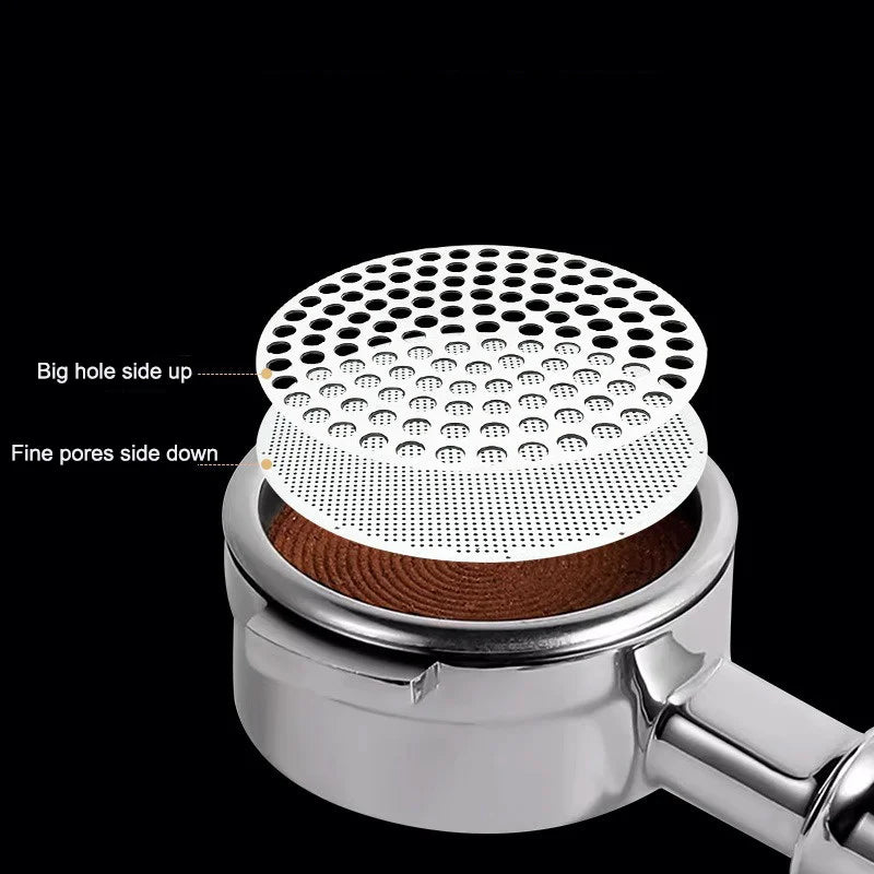 51/53/58mm Reusable Coffee Puck Screen 304 Stainless steel Double