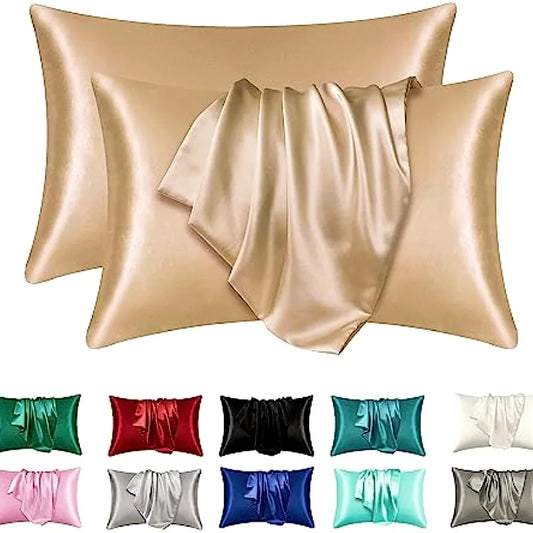 2pcs Satin Silk Pillowcase for Hair and Skin, Coral Pillow Cases