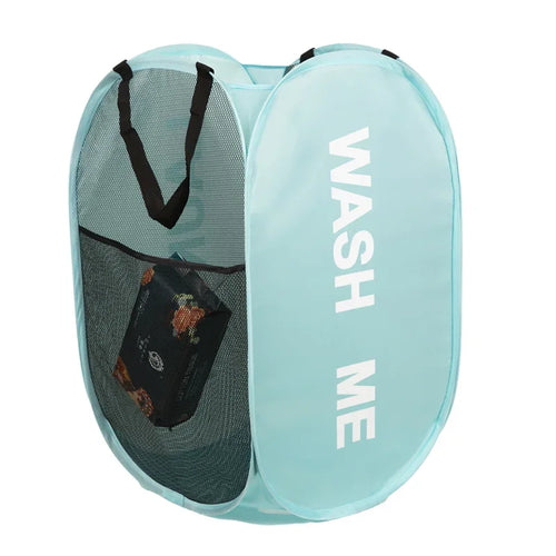 Portable Mesh Pop Up Laundry Hamper Wide Opening Breathable