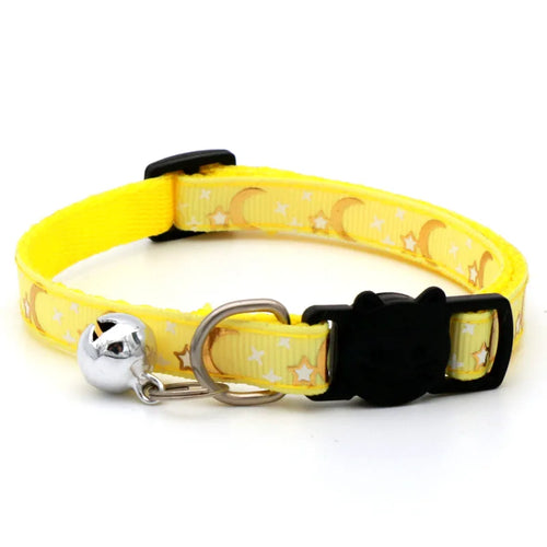 Cat Collar With Bell Cartoon Star Moon Dog Puppy Cat Kitten Collar