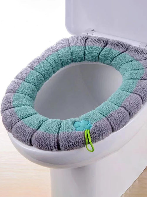 1PC polyester elastic toilet seat cushion, O-shaped knitted toilet