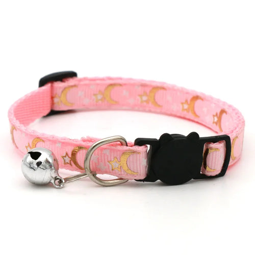 Cat Collar With Bell Cartoon Star Moon Dog Puppy Cat Kitten Collar