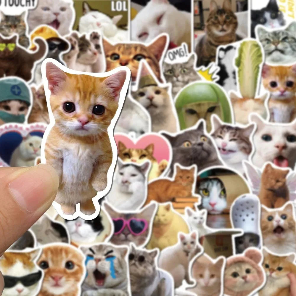10/30/50PCS Kawaii Love Cat PVC Sticker Aesthetic Children's Korean