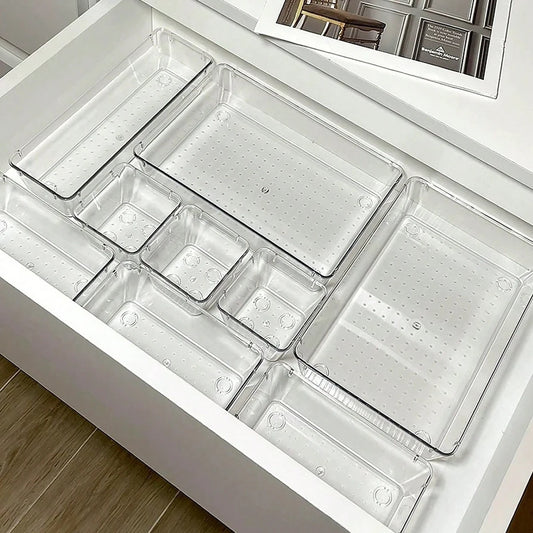 7 件套 Desk Drawer Organizers Set Plastic Bathroom Storage Makeup