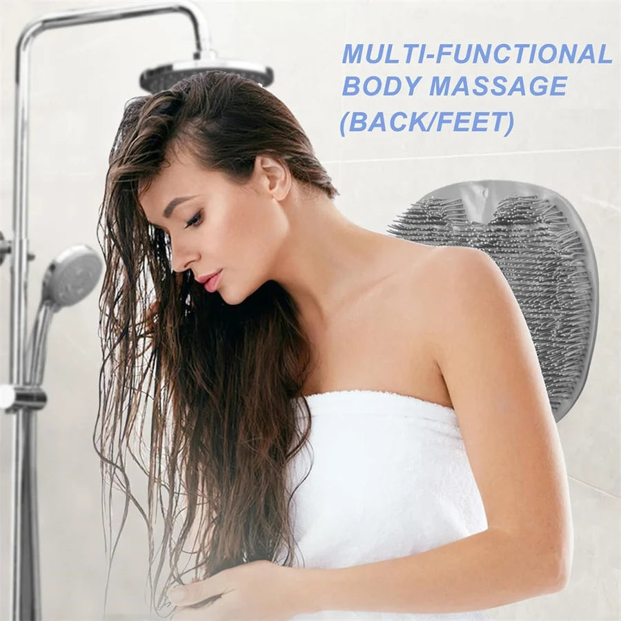 Shower Foot Scrubber Mat Back Washer Exfoliating Bath Wash Pad Wall