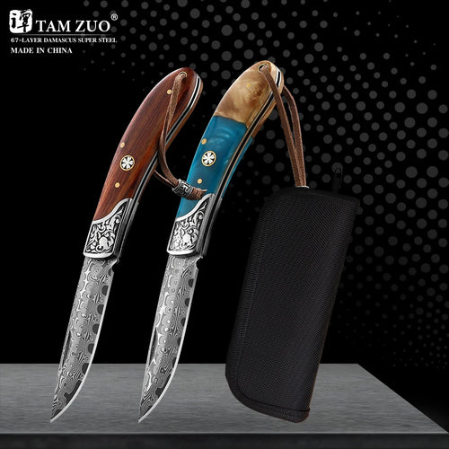 WXCOO Damascus Boning Knife Folding Fruit Cutting Knife Chef's Knife