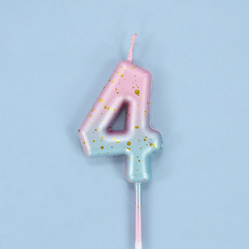Happy Birthday Cake Decorated Interstellar Digital Colorful Candle