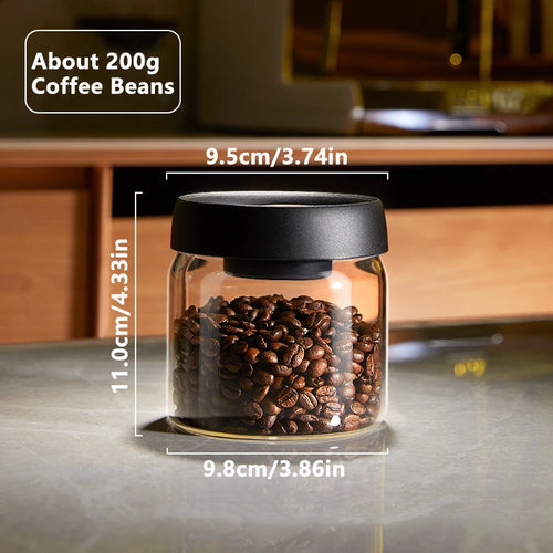 Coffee Beans Vacuum Sealed Tank Transparent Glass Food Storage Jars