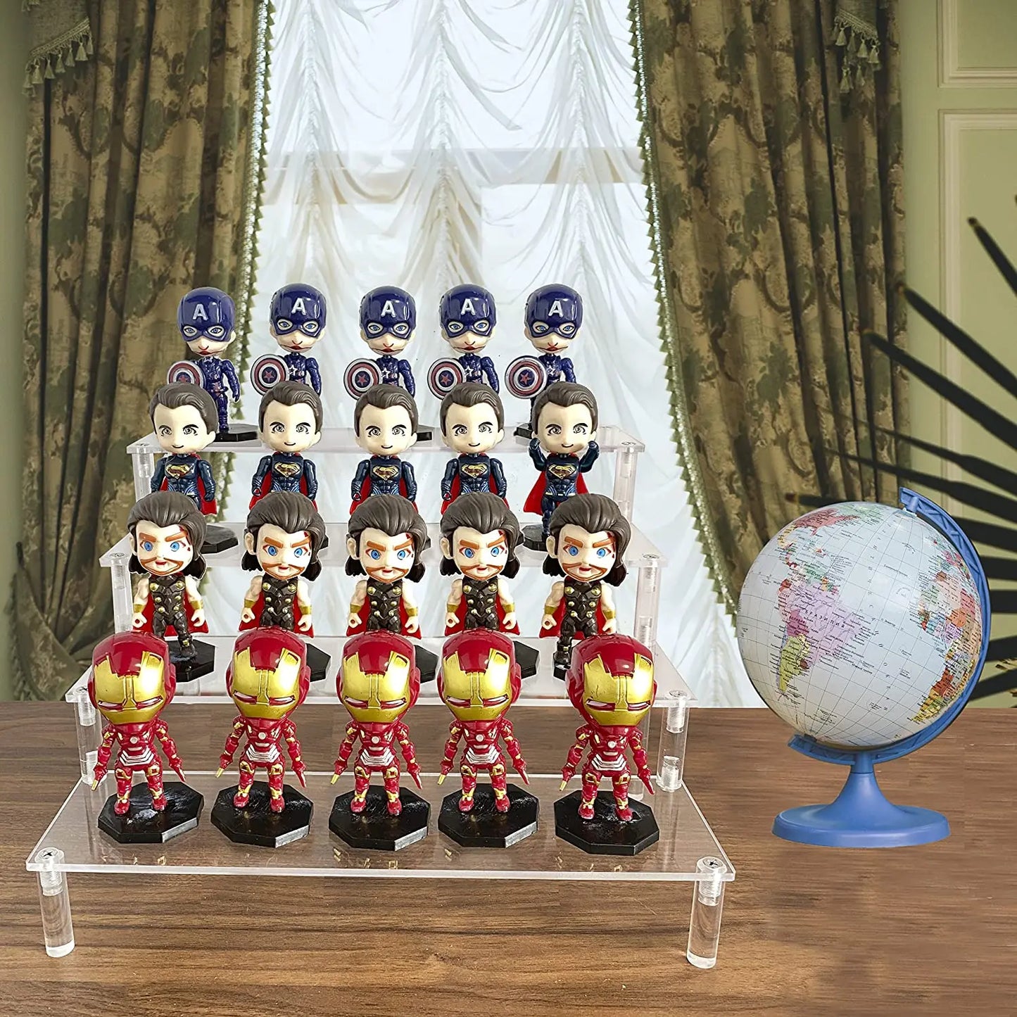 1-5 Tier Acrylic Display Stand,Clear Display Riser Rack for