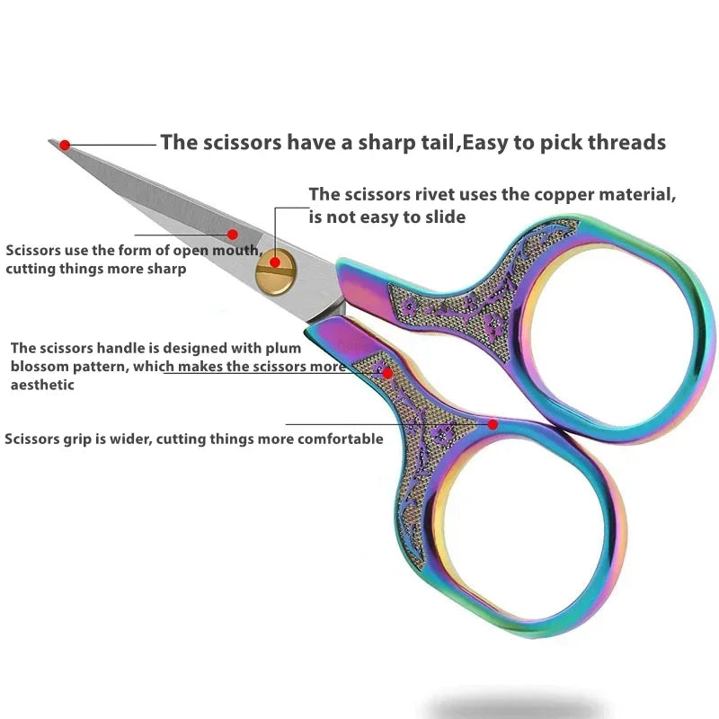 1PC Stainless Steel Vintage Scissors Sewing Fabric Cutter Embroidery