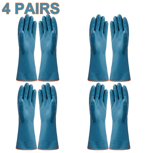 2/4 Pairs Waterproof Gloves with Fleece Thicked Cleaning Gloves
