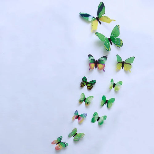 12 Pcs 3D Luminous Butterfly Creative Wall Stickers DIY Wall Stickers