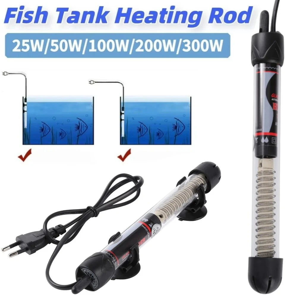 25-300W Fish Tank Heating Rod Adjustable Temperature Thermostat Heater