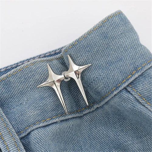 1 Pair Jeans Button Adjustable Clips for Pant Skirts Waist Tightener