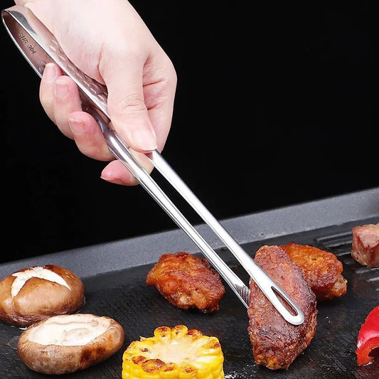 Long Stainless Steel Kitchen Tongs Non-Slip Heat Resistant BBQ Grill