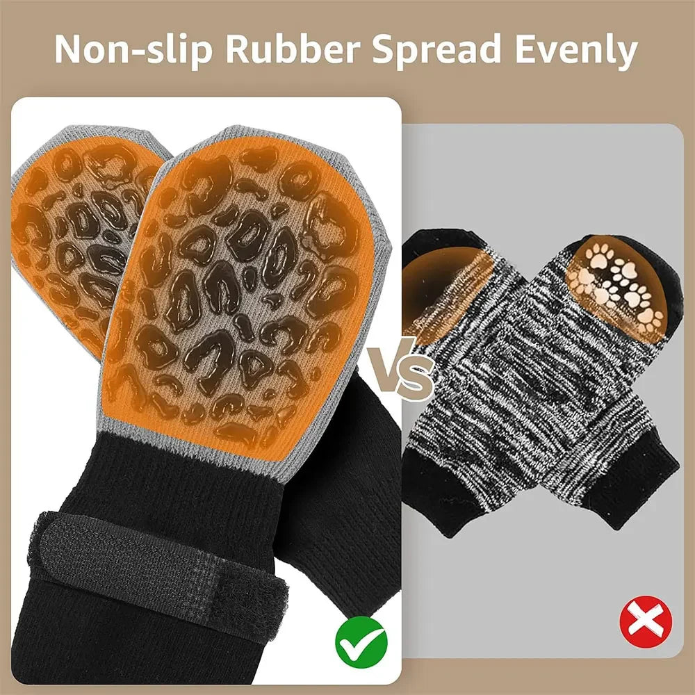 4pcs Dog Paw Protectors Anti-Slip Boots with Traction Control