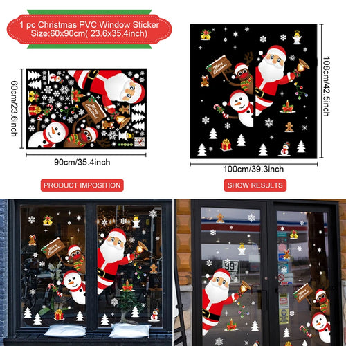 Christmas Window Stickers Merry Christmas Decorations for Home 2025