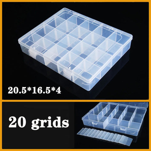 Transparent Plastic box Screw Compartment Box Jewelry Earring Display