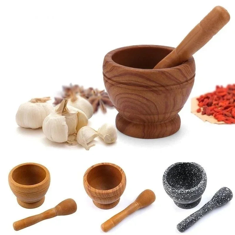 Resin Setmortar and Pestle Garlic Herb Spice Mixing Grinding Crusher