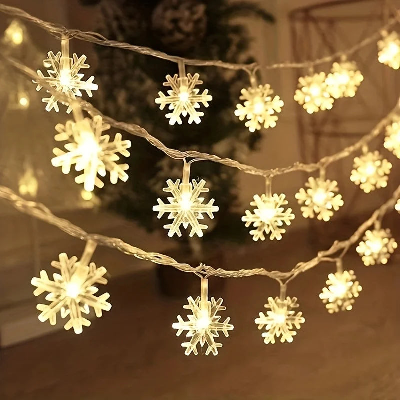 3m LED Snowflake Curtain Lights, Romantic Christmas Curtain String