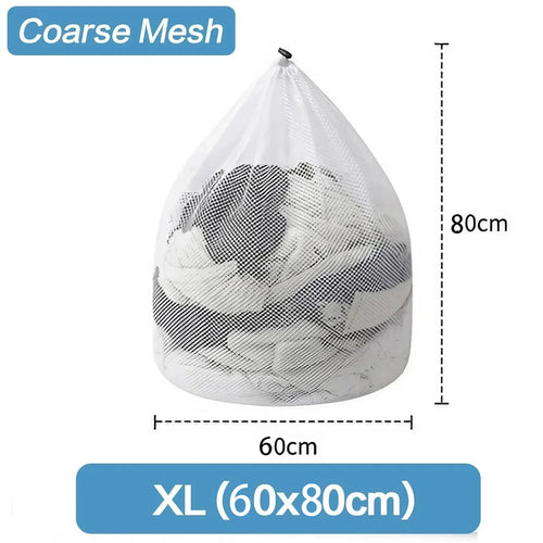 1PC Drawstring Laundry Bag Large Capacity 4 Size Fine Mesh Coarse Mesh