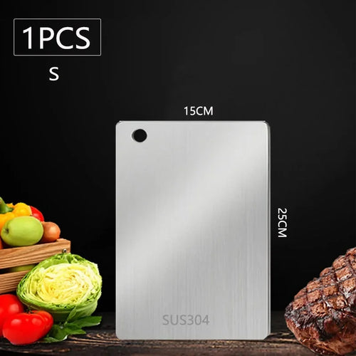 Double Sided 304 Stainless Steel Cutting Board Anti-Slip Chopping