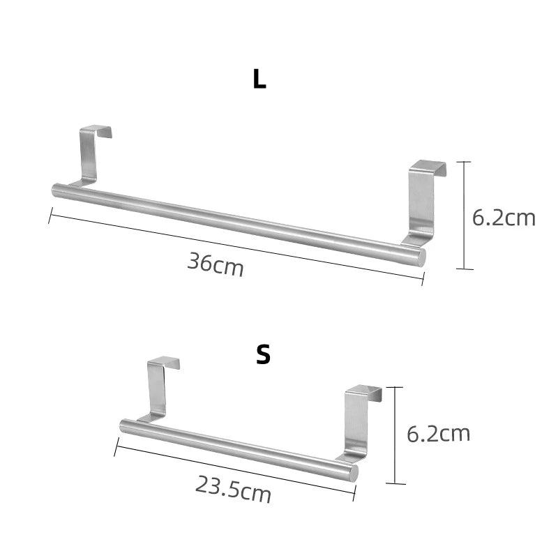 1/2Pcs Towel Rack Over Door Towel Bar Hanging Holder Stainless Steel