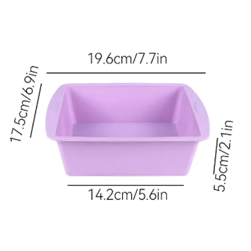 1/4Pcs Silicone Square Cake Plate Non-Stick Brownie Pot with Anti-Slip