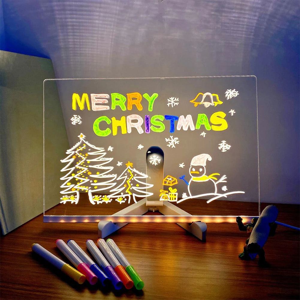 Light Up Acrylic Message Board Rewritable DIY Children's Glowing