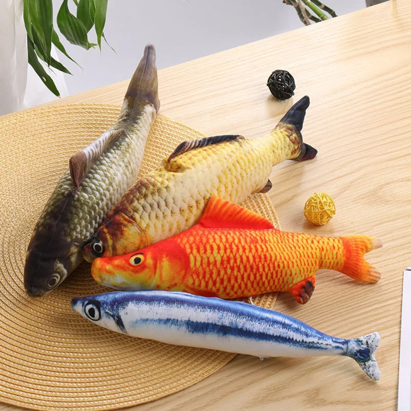 Hot sale of cat-teasing toys simulation fish tear-teasing cat chew