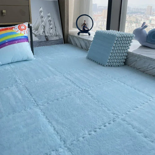 30*30CM Soft Plush Children Kids Rug Play Mat Puzzle Carpet Warm
