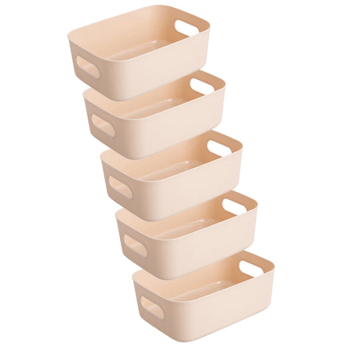 5pcs Stackable Storage Box Set,Rectangular Plastic Organizer