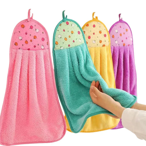 4pcs Coral Velvet Bathroom Supplies, Soft Hand Towel, Absorbent Cloth