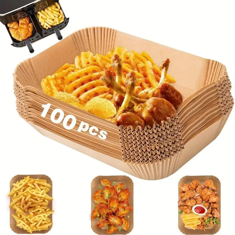 Extra Large Rectangular Paper Air Fryer Liners - Non-Stick, Easy