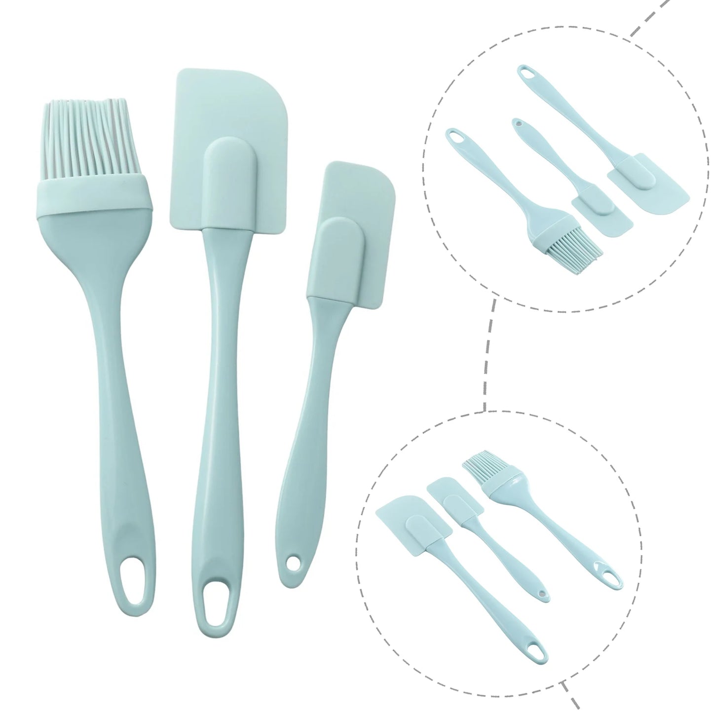 3Pcs Cream Scraper DIY Bread Cake Butter Spatula Mixer Oil Brushs