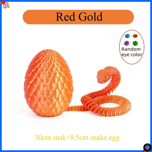 3D Printed Snake with Egg Joint Mobility Simulate Snake Ornament