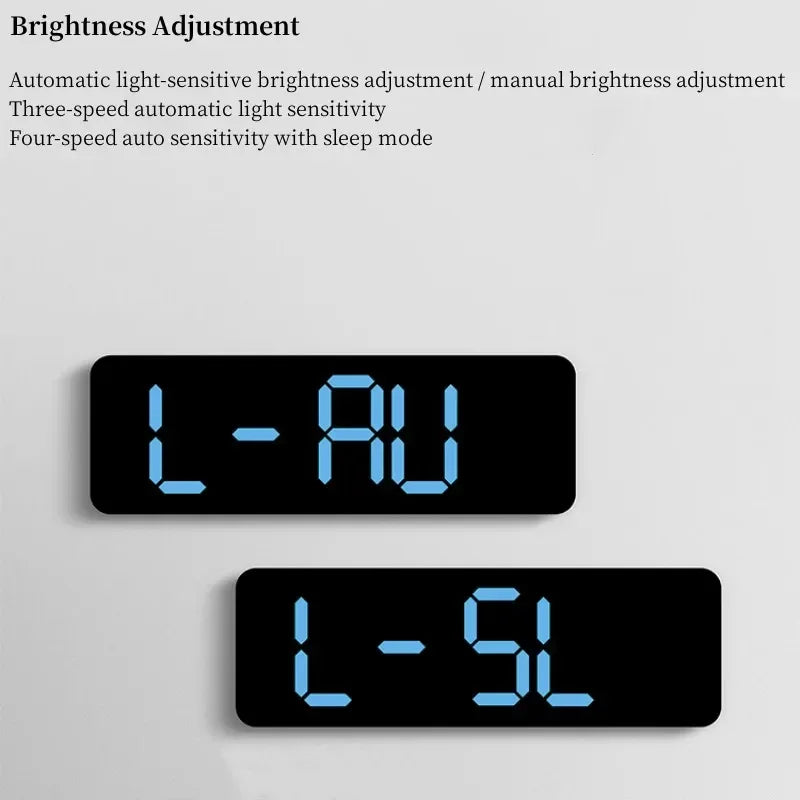 9 Inch Large Digital Wall Clock USB Powered TEMP Humidity Week Auto