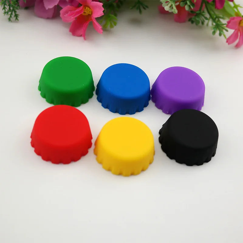2/12/24Pcs Candy Colors Silicone Beer Bottle Caps Bar Home Brewing