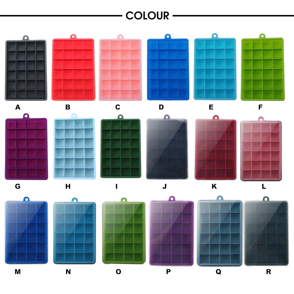 With Lid /No Lid 24-hole Silicone Ice Tray Square Box Auxiliary Food