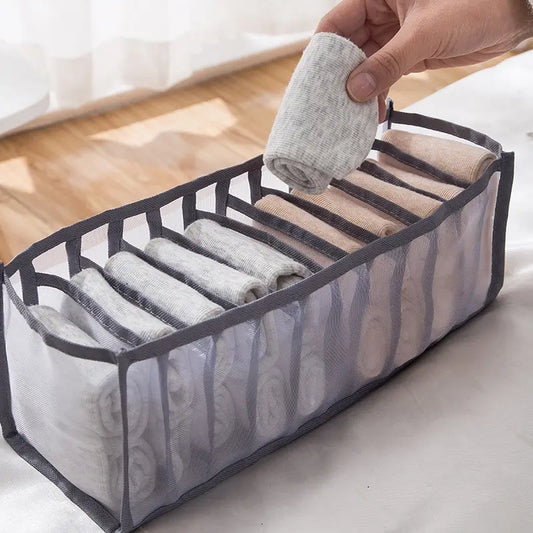11 Compartment Home Collapsible Underwear Storage Box Nylon Organizing