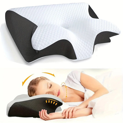 1pc Memory Foam Cervical Pillow, 2 in 1 Ergonomic Contour Orthopedic